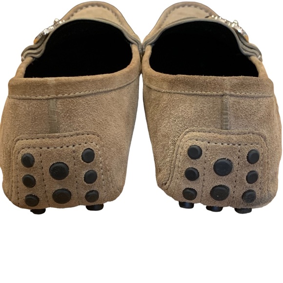 Gucci Sachalian Sport Khaki Suede Driving Loafers‎ 7.5 Men’s - Picture 5 of 16